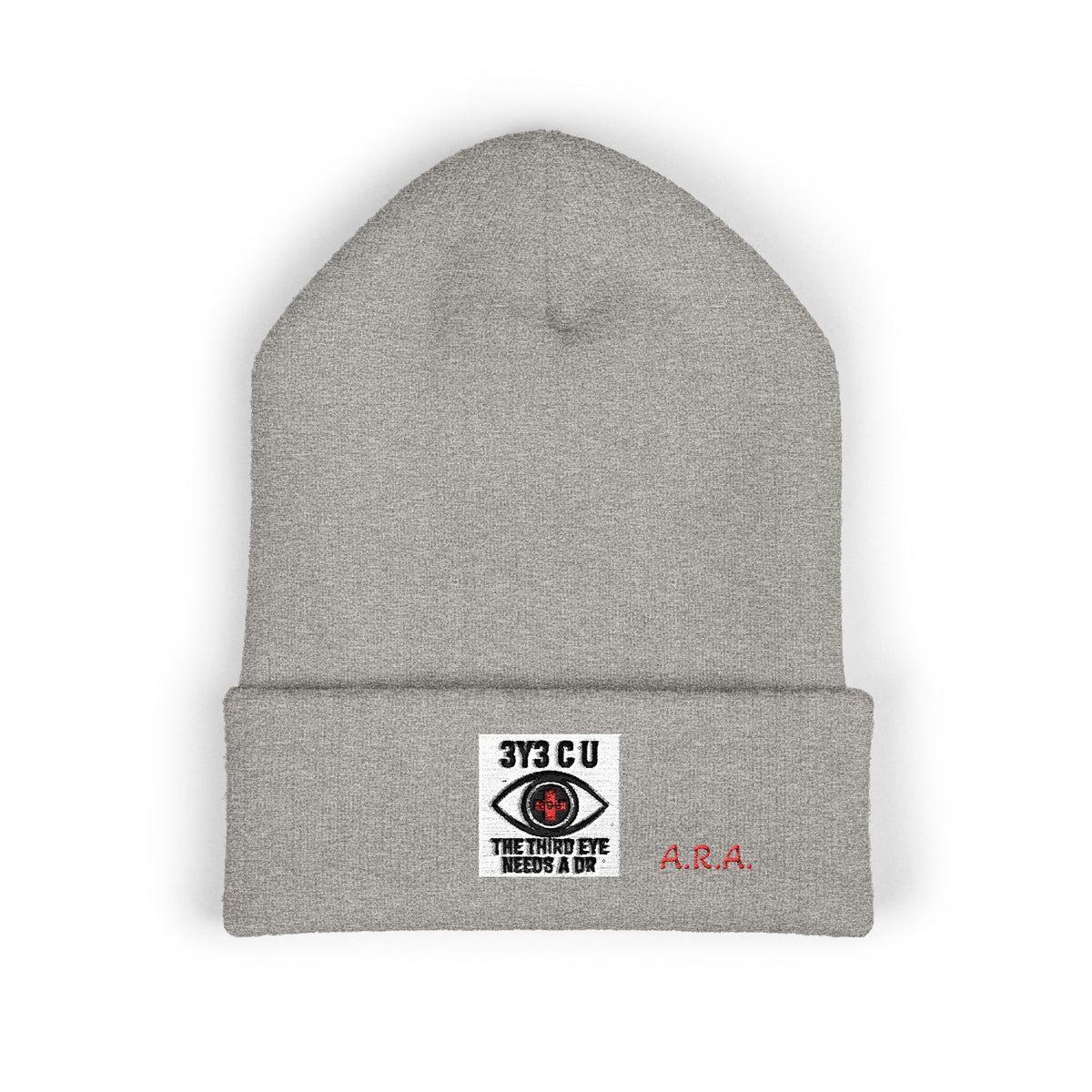 X. 3Y3 C U Red Beanie (Embroidery)