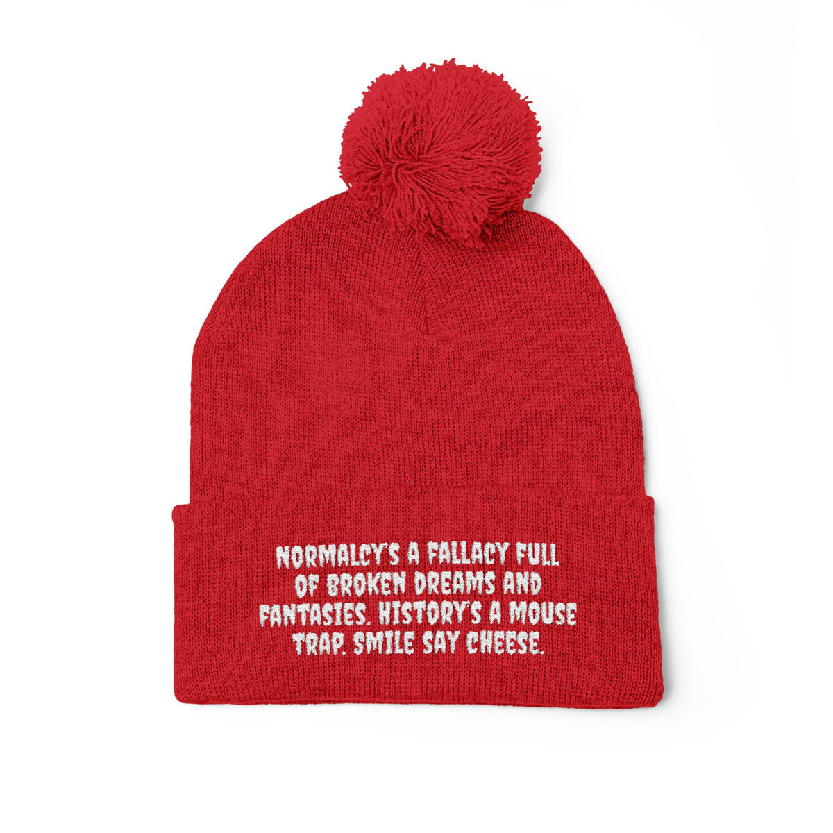 Z. White Normalcy's a Fallacy Pom-Pom Knit Cap