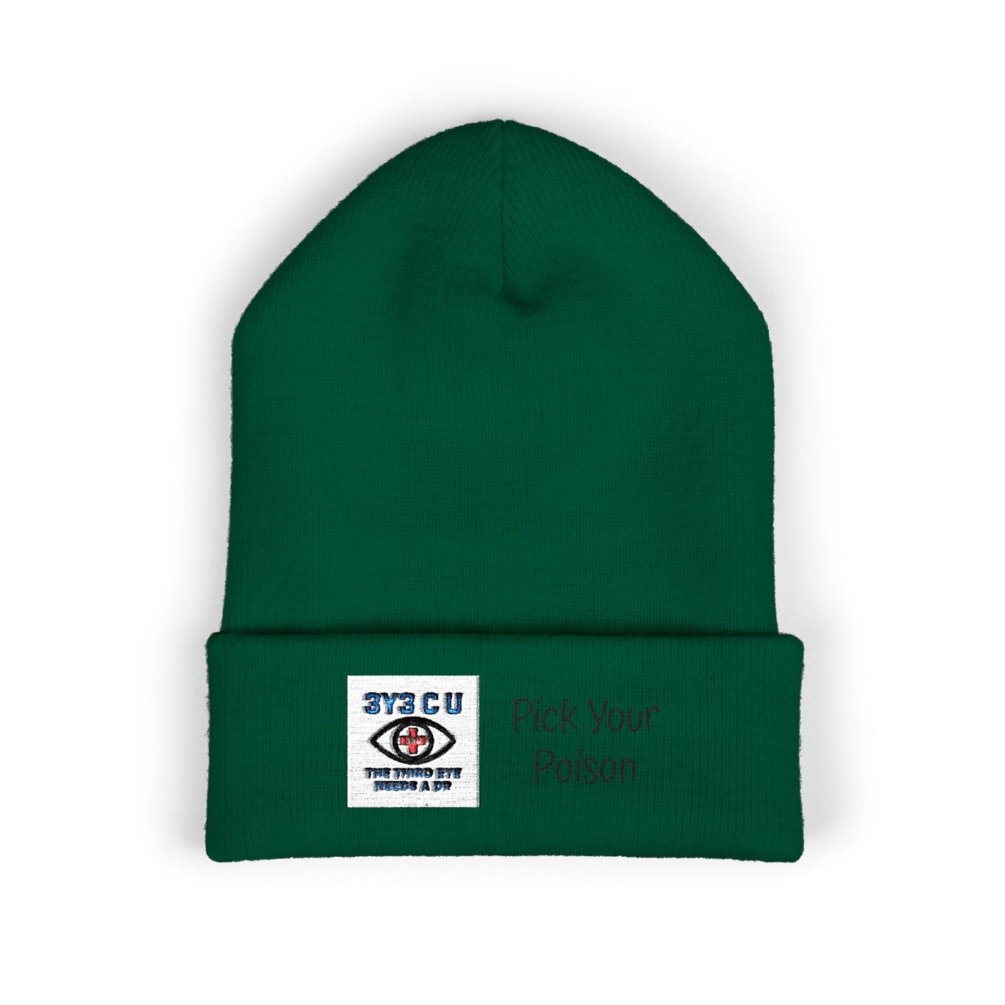 X. Pick Your Poison Black Beanie (Embroidery)