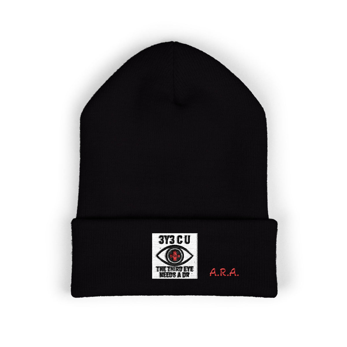 X. 3Y3 C U Red Beanie (Embroidery)