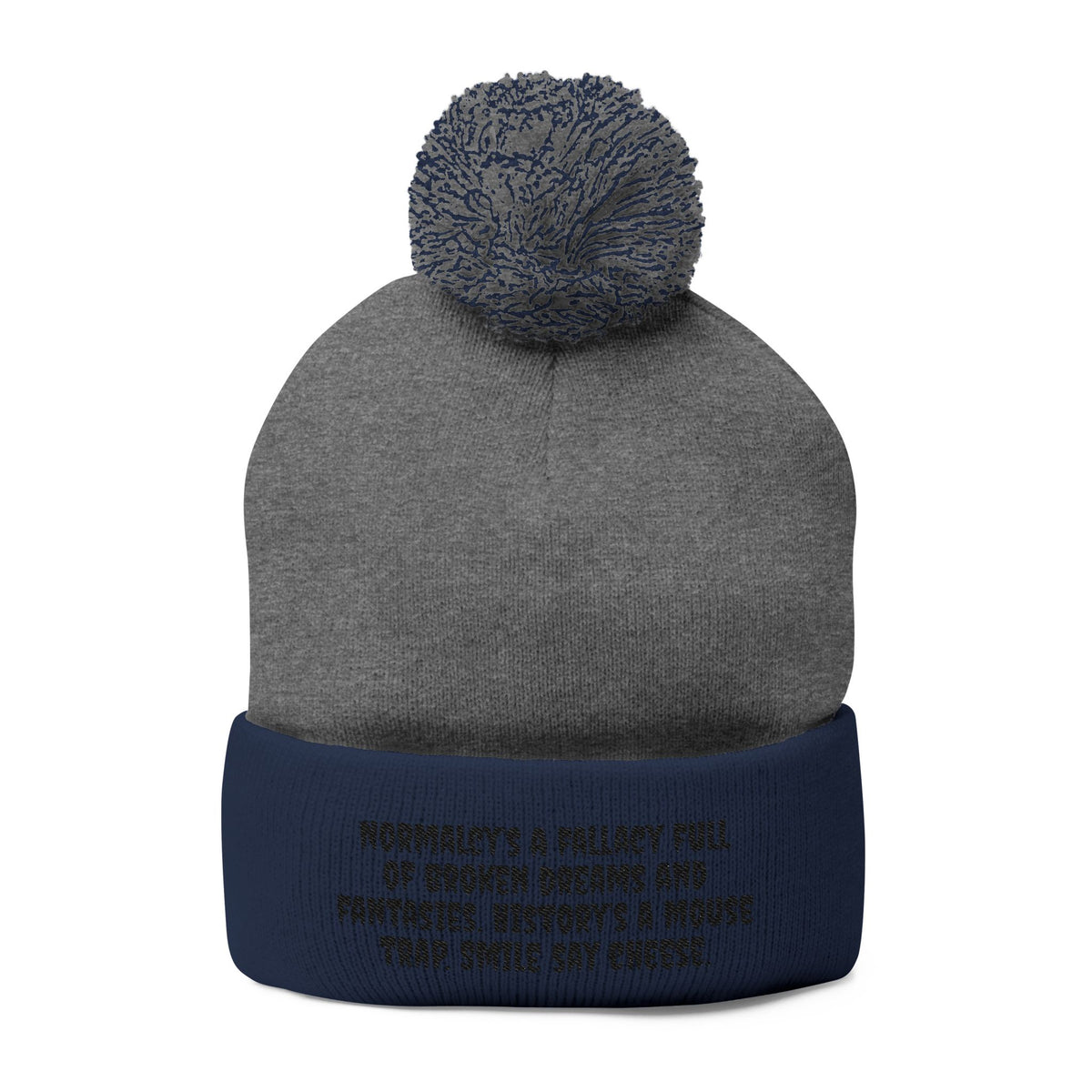 Z. Black Normalcy's a Fallacy Pom-Pom Knit Cap