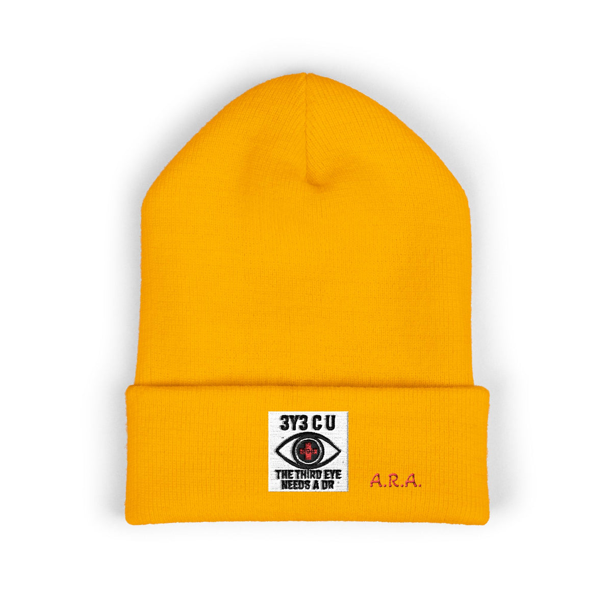 X. 3Y3 C U Red Beanie (Embroidery)