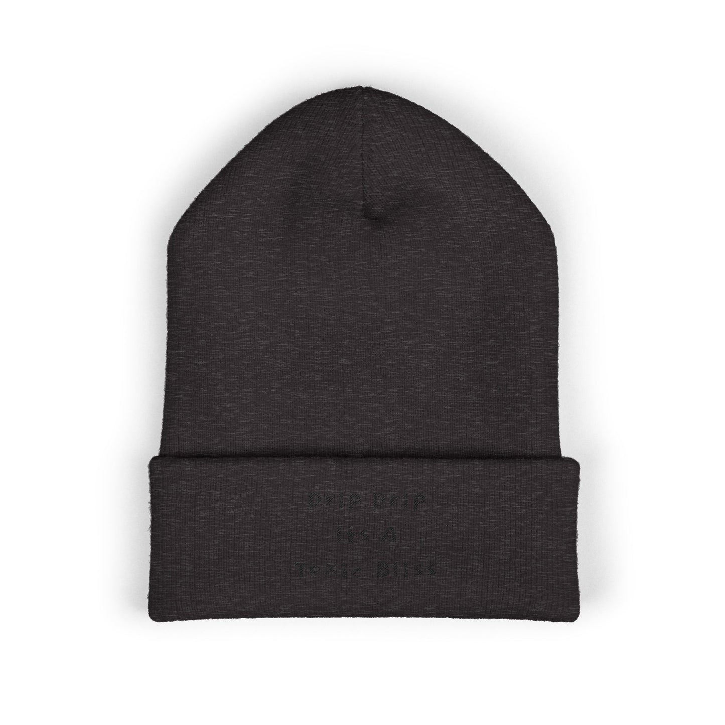 Z. Drip Drip Black Beanie (Embroidery)