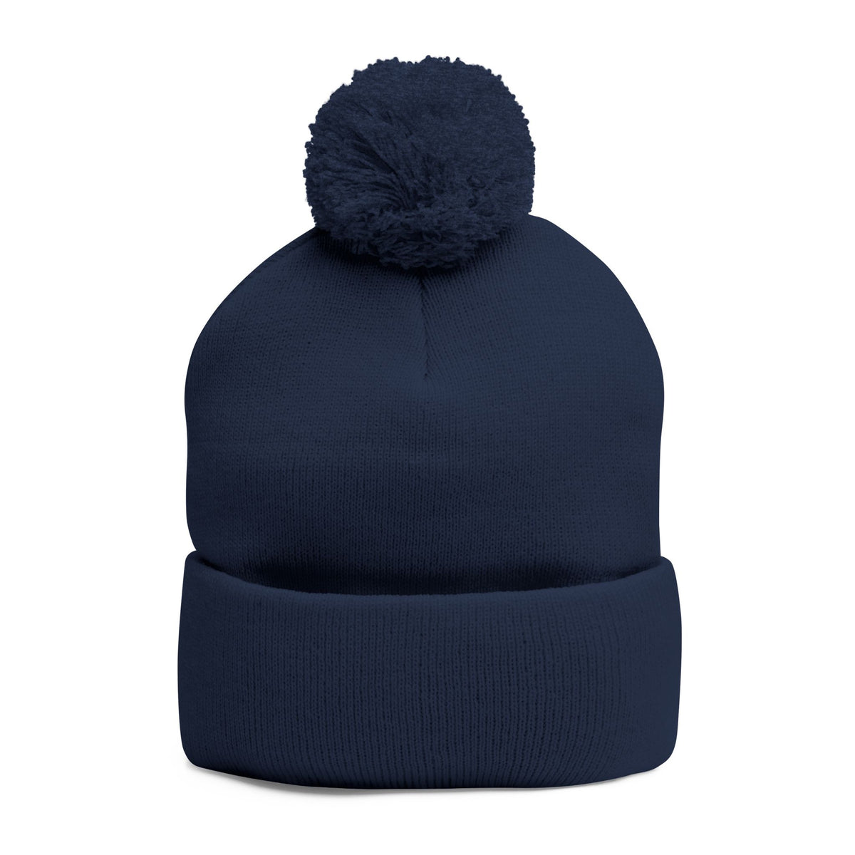 W. Know Nothing Black Pom-Pom Knit Cap (Embroidery)