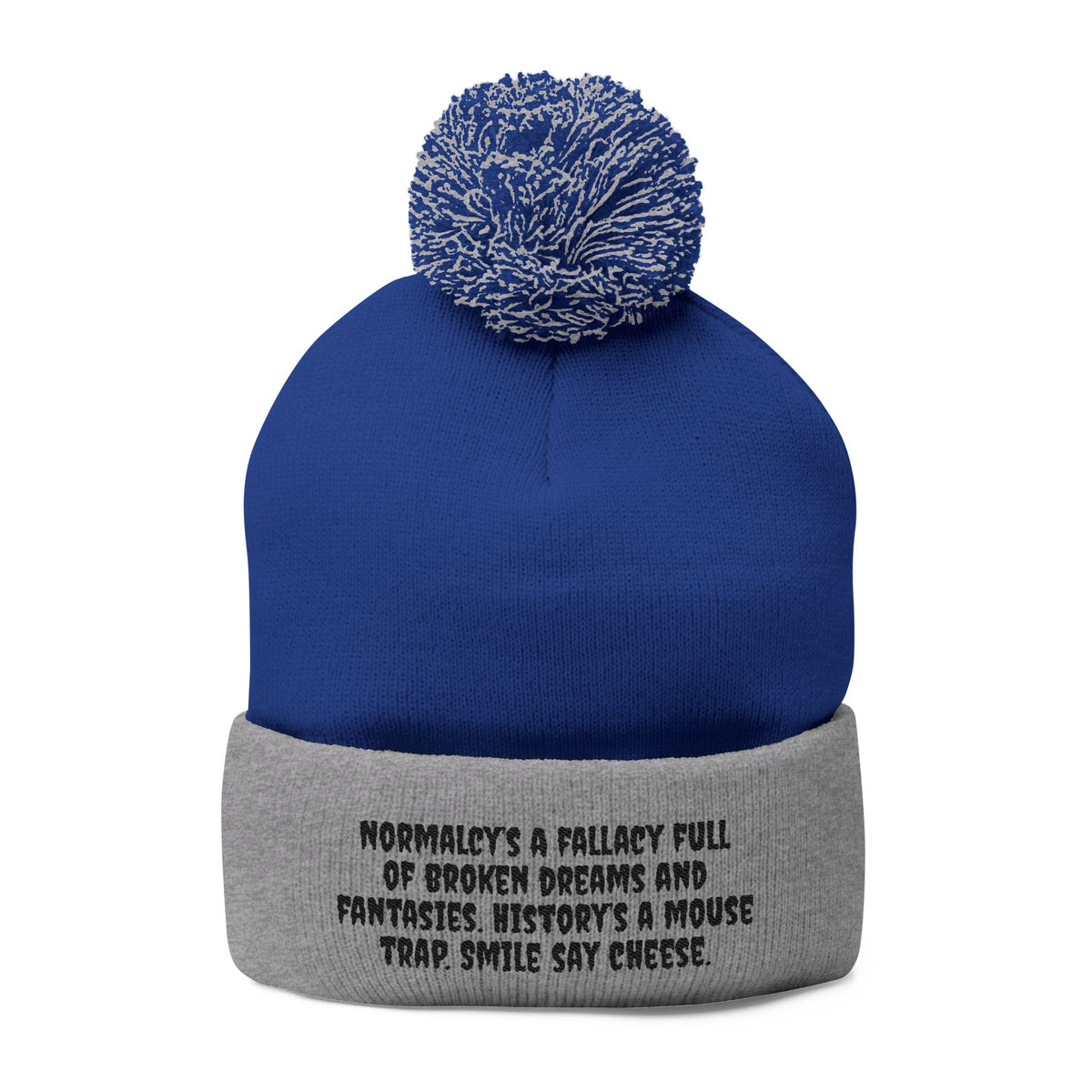 Z. Black Normalcy's a Fallacy Pom-Pom Knit Cap