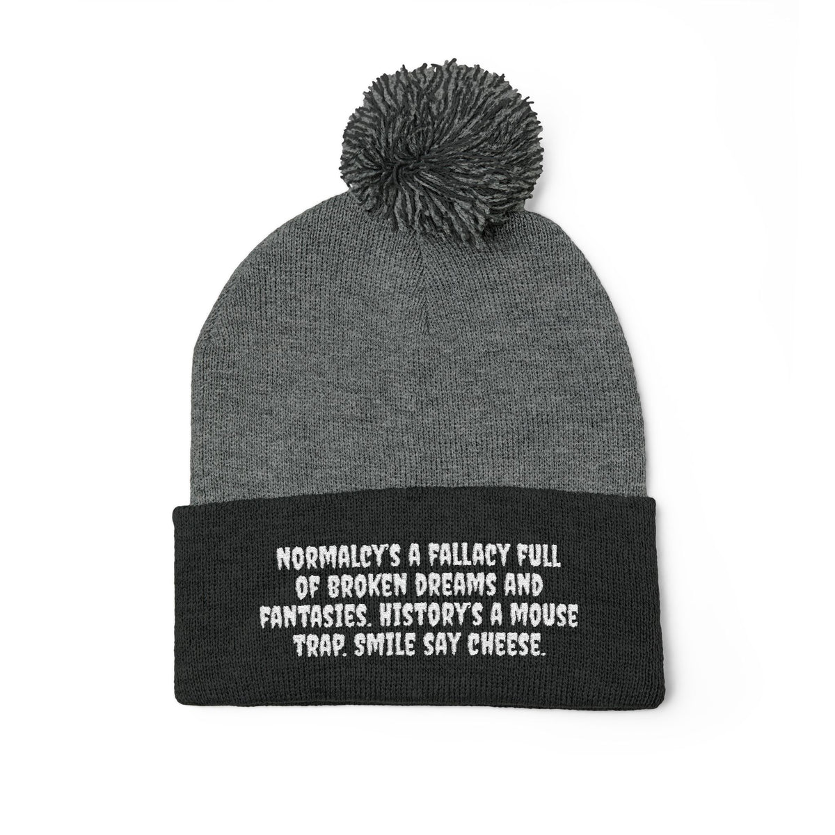 Z. White Normalcy's a Fallacy Pom-Pom Knit Cap