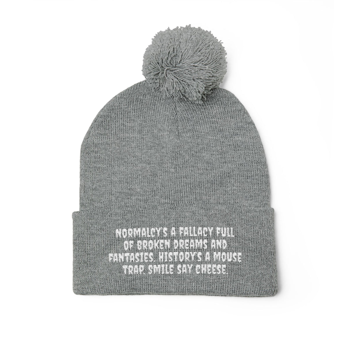 Z. White Normalcy's a Fallacy Pom-Pom Knit Cap