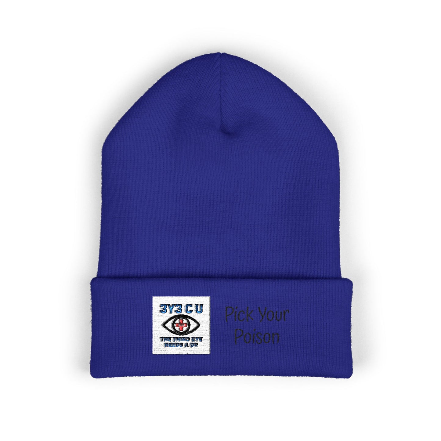 X. Pick Your Poison Black Beanie (Embroidery)