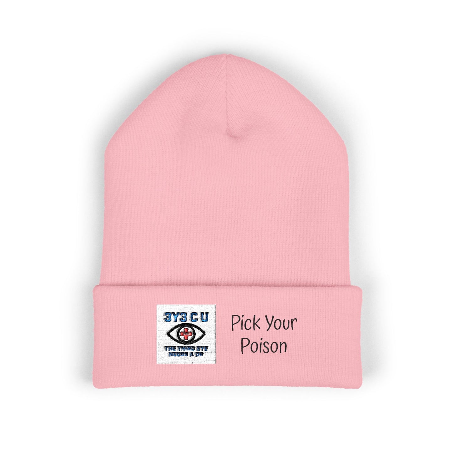 X. Pick Your Poison Black Beanie (Embroidery)
